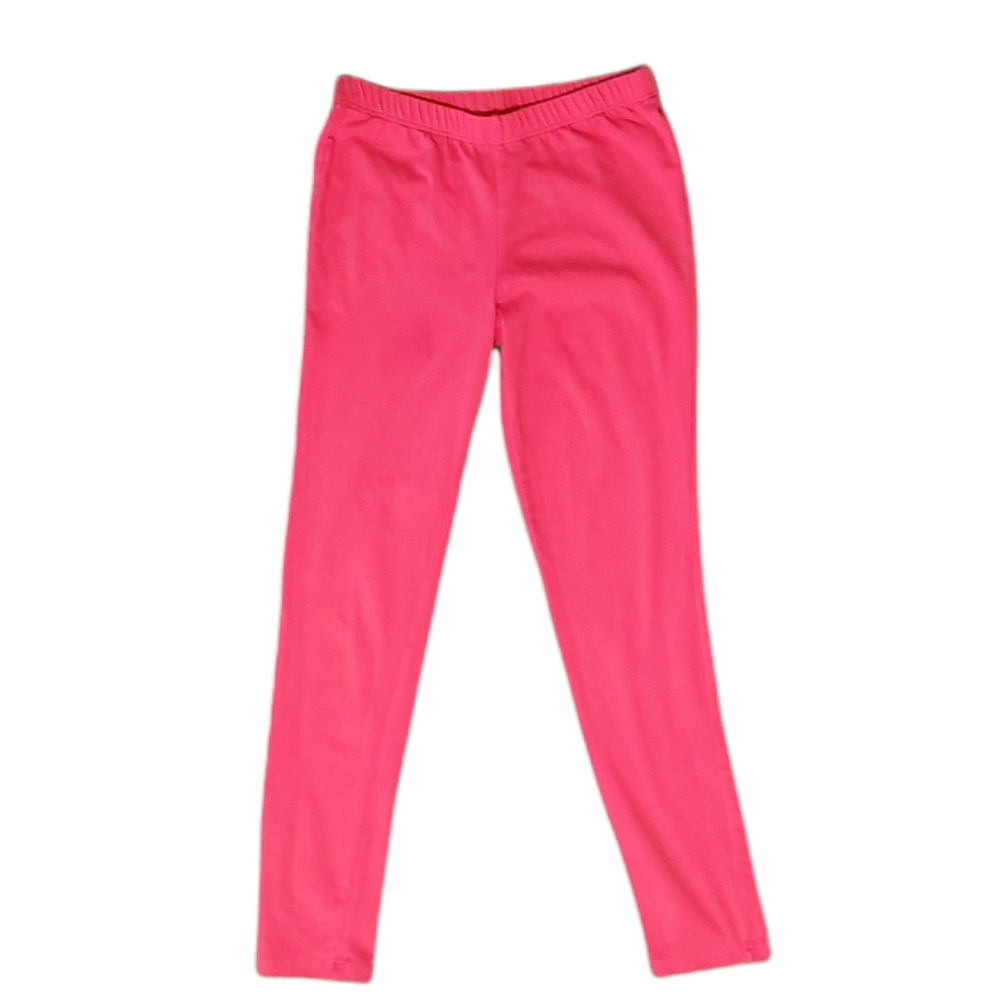 Total Girl Solid Pink Elastic Waist Leggings Size Large 10-12